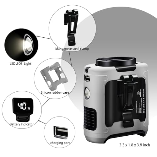 Image of CAZOKASI 2024 Upgrade 10000mAh Waist Clip Fan Wearable Fan Portable Personal Body Fan Powerful Upto 40H Cooling and Heatstroke Prevention Fan (10000mAh / Grey)