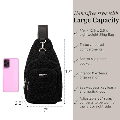Image of Baggallini Women's Central Park Sling 12 inchx7 inch Crossbody Bag W /Convertible Adjustable Shoulder Strap