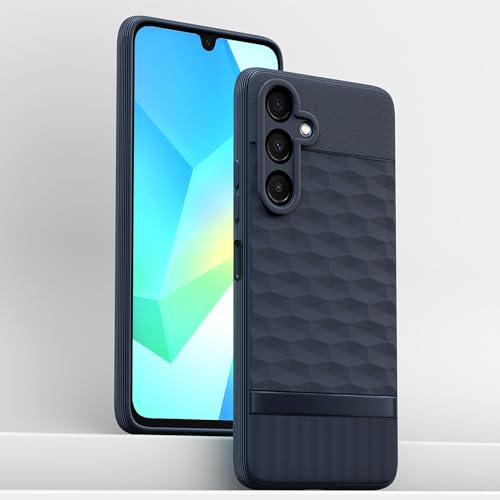 Image of Pikkme Back Cover for Samsung Galaxy A16 5G Camera Protection 3D Hexa Cube Design Silicone Protective Bumper Case (Blue)