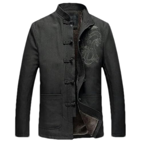 Manteau d'hiver en drap épais pour homme style col mandarin