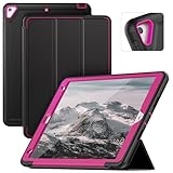 SEYMAC for iPad 9th/8th/7th Generation Case 10.2″, Sturdy Heavy Duty Shockproof Protection Folio Stand Case, Auto Sleep/Wake for iPad 10.2 Inch, Red