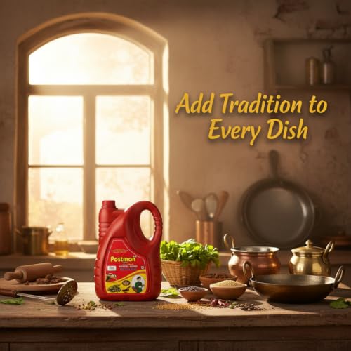 Image of Postman Wood Pressed Mustard Oil 5 Litre Jar | Cold Pressed Kacchi Ghani Sarso Tel