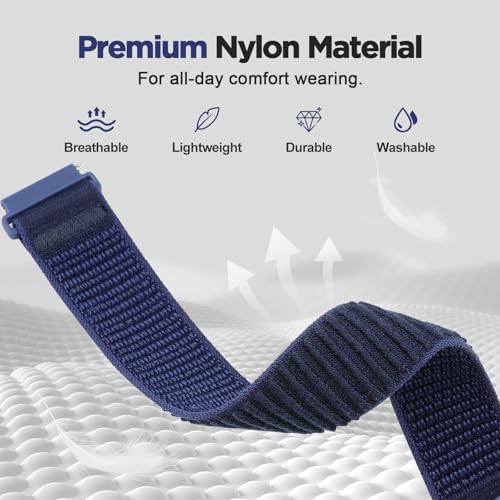 Image of Compatible with Garmin Forerunner 265 /255 /Venu 3 /Venu 4 Strap Nylon Compatible withHuawei Watch GT6 46mm /GT5 /GT4 /GT3 /GT2 46mm Band 22mm Quick Release