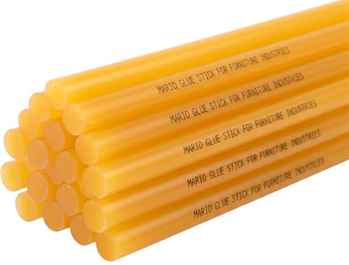 Image of Mario Furniture Grade Yellow Hot Melt Glue Stick 220mm x 11mm Pack of 20| Super Strong Adhesive | Professional Furniture Repair Glue Stick For Furniture Industry & Packaging Glue | Premium Range