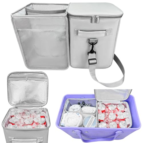 XYFuuee 2-in-1 Cooler Organizer Insert for X Large Bogg Bag Accessories, PEVA Portable Leak-Proof Ice Chest, Lightweight Mesh Divider Inserts Pouch with 4Fastener for XL Bog Beach Rubber Tote, Gray by XYFuuee - Used condition - US$30.09