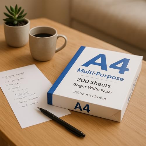 Image of 1ABOVE A4 Multi-Purpose Copier and Printer Paper 200 Sheets, 80gsm Bright White Paper Size 297mm x 210mm (1)