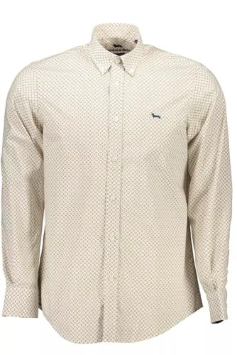 Harmont & Blaine Elegante camisa de manga larga de algodón blanco para hombre, Blanco, X-Large