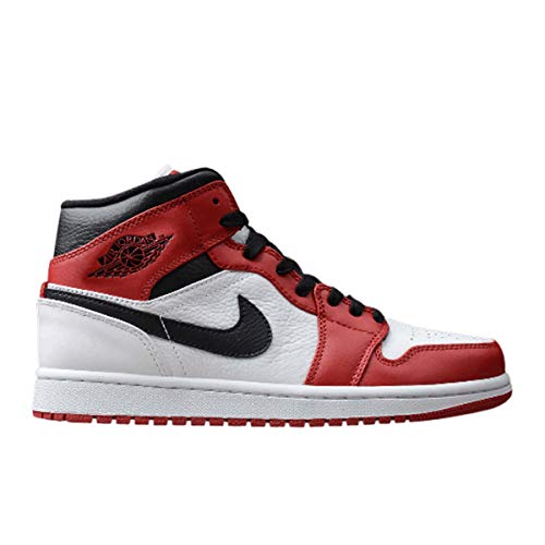 Jordan Men's Shoes Nike Air 1 Mid Chicago 554724-173 Size 12 White/Black/Gym Red