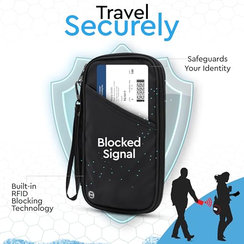 Family Passport Holder for Travel - RFID Blocker - AirTag Compatible - Multiple Passport Holder for 5 - Porta Pasaporte Familiar - Travel Document Holder4