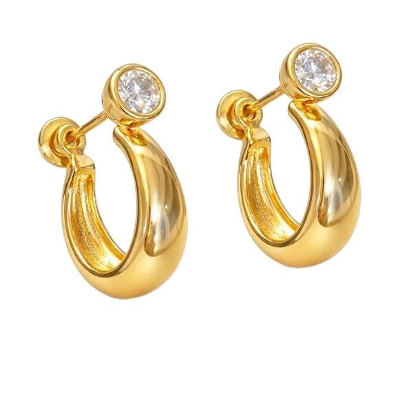 Men’s Gold Plated Hoop & Stud Earrings | Stylish Screw Back Earrings for Men & Boys | Minimal Fashion Jewelry for Daily Wear, Party & Casual Look-image-32