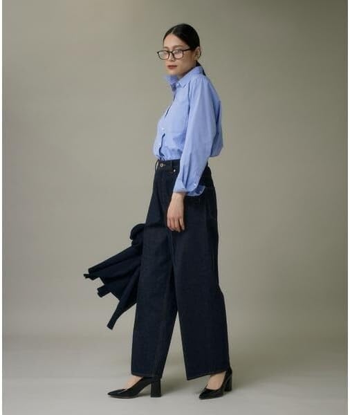 [イッツインターナショナル] 反応染デニムワイドパンツ