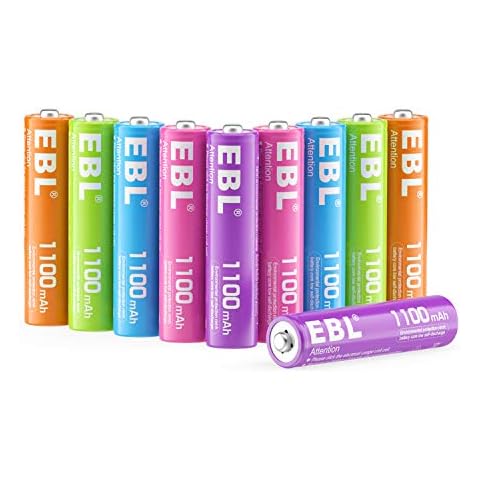 EBL 1100mAh Colourful AAA Rechargeable Batteries Cover