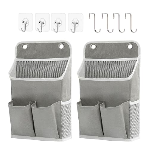 Calkkrer 2 Stück Organisateur Mural Gris, Organisateur Mural avec Poches, étagère de Porte en...