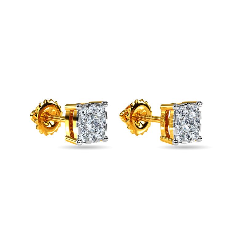 Image of Kisna 18 KT Samana Rose Gold Natural Diamond Earrings For Women