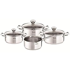 Tefal A705A835 Duetto kookset – 7-delig – Glazen deksel met ingebouwd vergiet – Handige schenkrand – Ook geschikt voor inductie