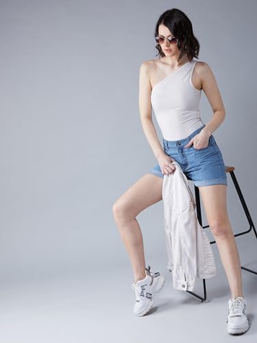 Image of Dolce Crudo Above Knee Denim Shorts for Women