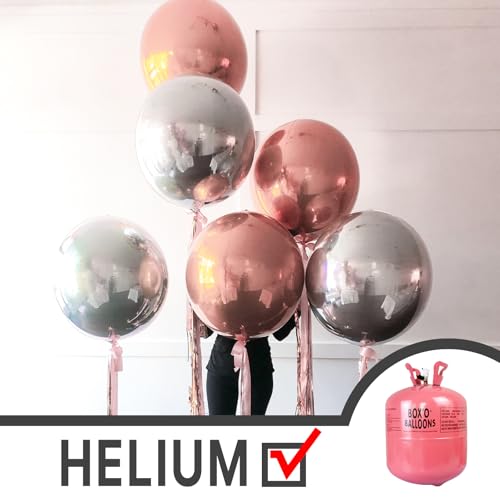 Image of PartyWoo Metallic Silver Foil Balloons 20pcs Large Round Giant 4D Balloons