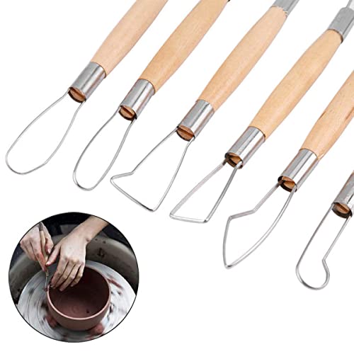 Bestgle 6pcs Clay Sculpting Tools Double Ended Wooden Ribbon Cutter Pottery Clay Modelling Carving Tool for Pottery Ceramics Sculpture Carving DIY Craft - Image 4