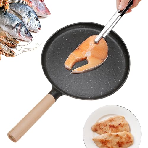 Padella antiaderente per crêpe, versatile, resistente per cucinare pancake, uova, bistecche e grigliare una varietà di alimenti con distribuzione uniforme del calore