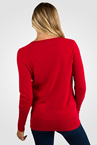 Image of JENNIE LIU Women's 100% Pure Cashmere Long Sleeve Ava V Neck Pullover Sweater