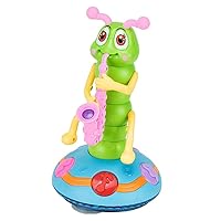 Dancing Saxophone Caterpillar, Kids Electric Wriggle Caterpillar Saxophone Toys, Fun Musical Toy Rocking Twister Dance Toy, Battery Powered Baby Sensory Toys with Music & LED Lights, Gift for Toddlers