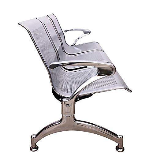 Image of Da URBAN Airport 3 Seater Three Seater Waiting Area Reception Chair (Silver)