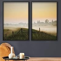 2 Piece Framed Canvas Wall Art Sunset in The Trees Canvas Prints Home Artwork Decoration for Living Room,Bedroom - 16