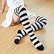COYUN 1 Paar Unisex Kniestrümpfe, Kniestrümpfe mit Streifen, Oberschenkelhohe Socken, Overknee Strümpfe, Fingerlose Handschuhe, Hülsen-Set für Damen, Mädchen, Party, Kostüm, Halloween