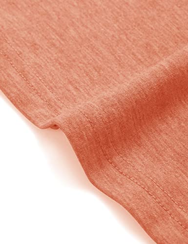 Mirol Women's Half Sleeve T Shirts Fashion V Neck Oversized Loose Tops Solid Casual Basic Blouses Orange #TOP5