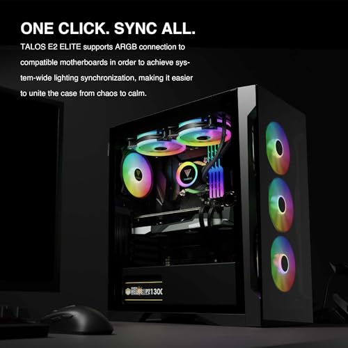 Image of GAMDIAS ATX Mid Tower Gaming Case with 3 x 120mm ARGB Computer Fans and Side Tempered Glass Panel Desktop PC Chassis with Swing Door