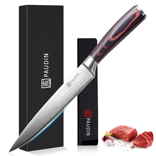 PAUDIN Carving Knife 8 inch, Ultra Sharp Brisket Slicing Knives, Premium Meat Cutting Knives German...