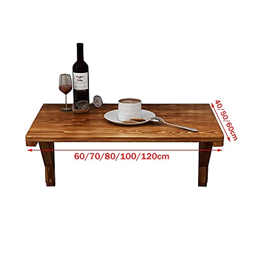 Table murale pliante pour petits espaces | Bureau bois massif rabattable anti-encombrement - 3