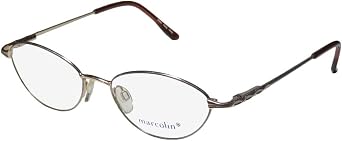 Marcolin 7209 For Ladies/Women Cat Eye Spring Hinges Authentic Elegant Classic Shape Eyeglasses/Glasses 51-17-135, Gray/Gold