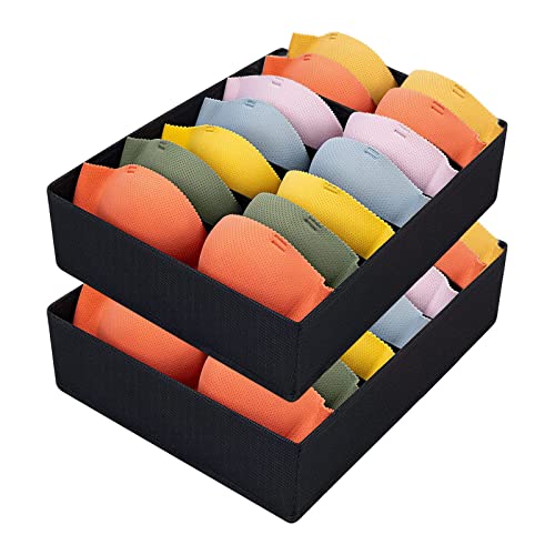 2 Stück Aufbewahrungsboxen 7 Zellen Schublade Bh Organizer, Faltbare...
