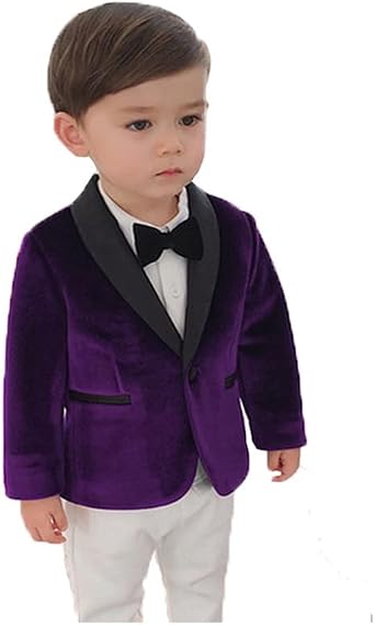 2025 Little Boy Velvet Toddler Blazers for Boy Children Kids Shawl Lapel Jacket STTZJK001