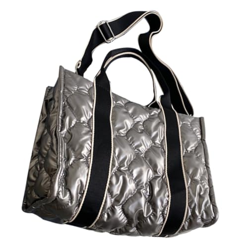 Sacoche bandoulière travel bag en nylon souple et grand fourre-tout gris