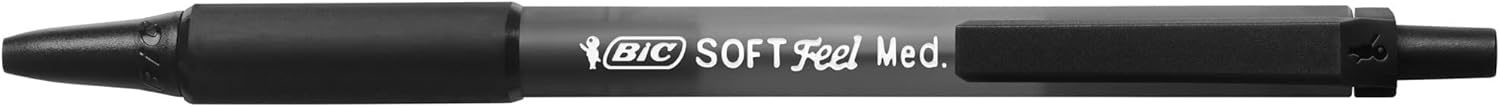 BIC Soft Feel Clic Grip, Penne a Sfera a Scatto, Punta media (1.0mm), Colore Nero, Confezione da 36 Unità, Cancelleria Scuola e Ufficio & Soft FeelClic Grip Penna a Sfera, a Scatto + Penna a Sfera Blu - Immagine 3