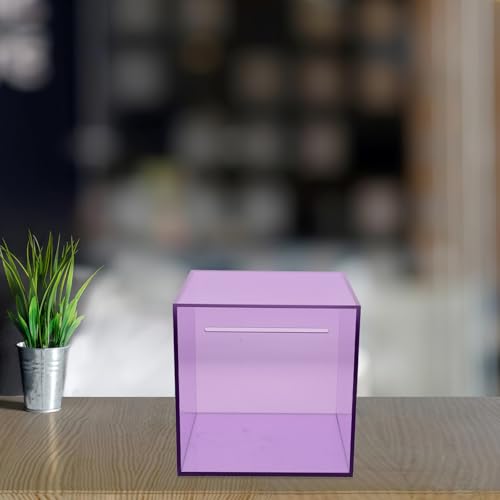Caja acrílica para monedas con gran capacidad color púrpura miniatura 7