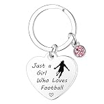 Football Lover Gifts Football Keyring Gifts for Women Girls Just A Girl Who Loves Footballs Key Ring for Daughter Granddaughter Sister Friend Birthday Gifts Friendship Gifts Graduation Gift for Her