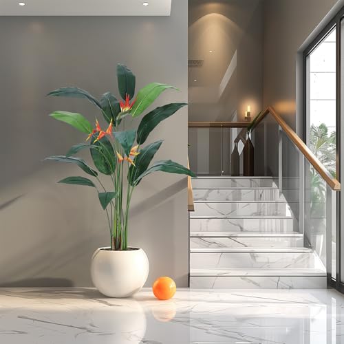 GarveeHome Bird of Paradise Artificial Bird of Paradise Plant 6FT(72in) Fake Palm Tree for Indoor Outdoor Modern Decor Faux Plants for Home Office Perfect Housewarming Gift with 14 Trunks Faux Leaves