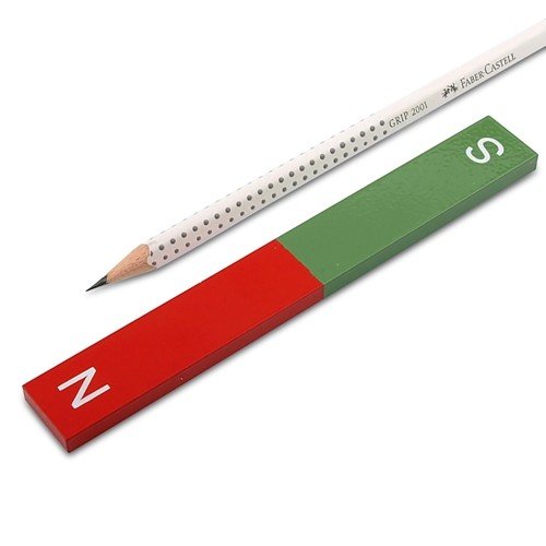 magnets4you Quader Stabmagnet lang 150 x 20 x 6 mm, AlNiCo rot/grün lackiert