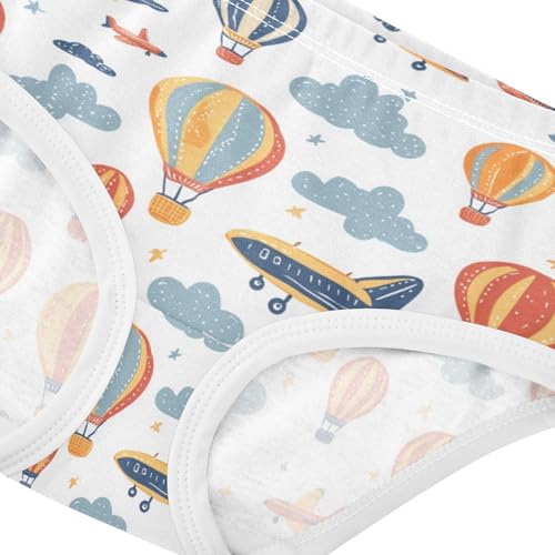 ZZKKO Hot Air Balloon and Airplane Girls Underwear Toddler Panties for Girls Comfort Brief Size 2T-8Y3