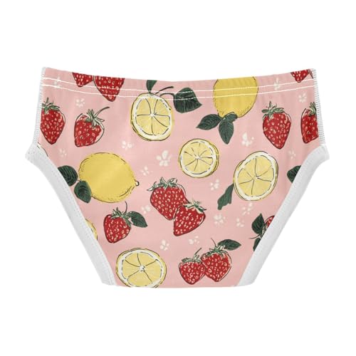 Wusikd Strawberries Lemons Boys' Underwear Cotton Pink Boys Briefs Soft Toddler Underwear 2T2