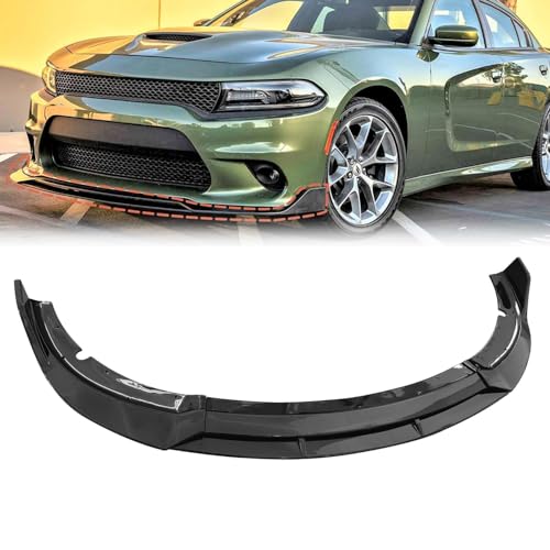MATMACRO Front Bumper Lip Spoiler for Dodge Charger RT GT SRT Gloss Black Front Bumper Spoiler Body Kit Splitter 2015-2023