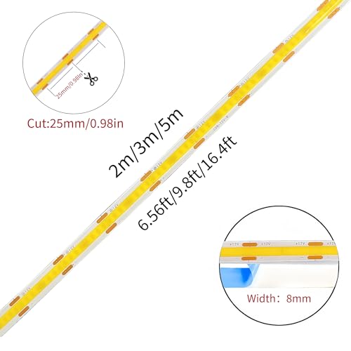 Tira de LED COB 12V 5m Rosa 320 LEDs/m miniatura 5