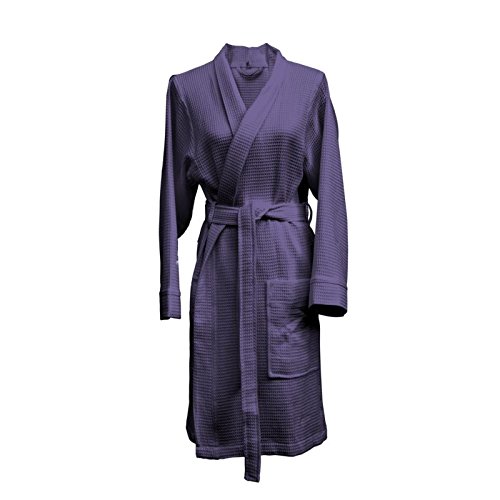 Heckett Lane Albornoz 100% algodón piqué corto, talla S, color morado Cover