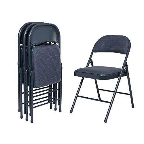 Oef Furnishings (4 Pack Fabric Upholstered Steel Folding Chair, Blue #TOP1