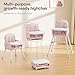 Obee Odee 3-in-1 Portable Baby High Chair for Babies and Toddlers, Convertible Easy Clean Infant Foldable Highchair with Adjustable Legs & Dishwasher Safe Tray, Pink