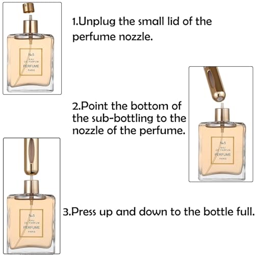 Image of AUGEN Portable Mini Refillable Perfume Atomizer Bottle Atomizer Travel Size Spray Bottles Accessories 5ml - 1 Piece (Gold)