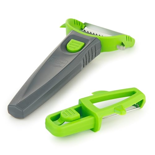 Börner Multi Peeler (3 in 1) • Pelatore a Julienne, Pelapatate, Sbucciatore Manico in uno • Pelapatate Multifunzionale • Pelaverdure per pelare, tagliare, guarnire • Colore: Verde